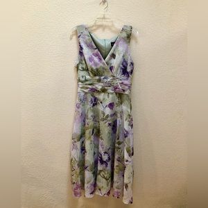 Sleeveless watercolor floral connected apparel dress